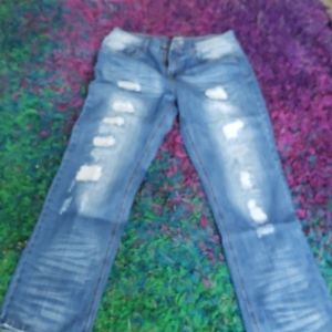 Mens distressed boot cut jeans